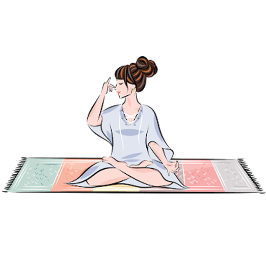 Illustration of a woman meditating